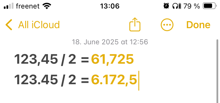 Calculator on iPhone